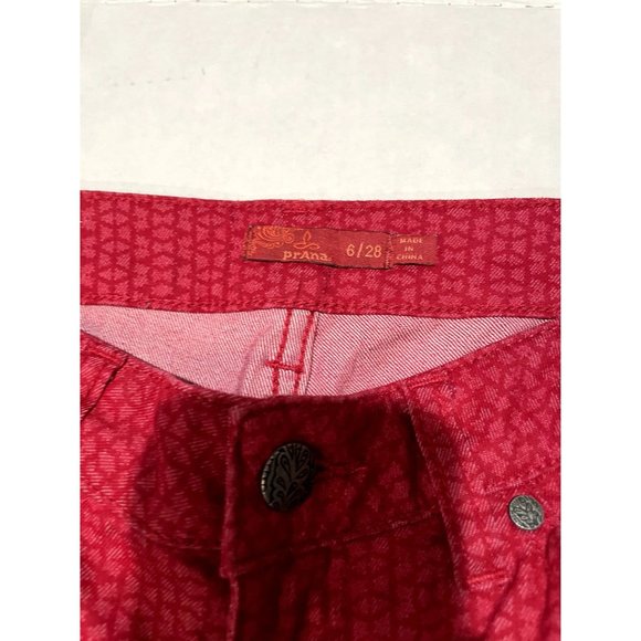 PRANA RED JEANS SIZE 6 INSEAM 31" | U1 - Picture 3 of 4